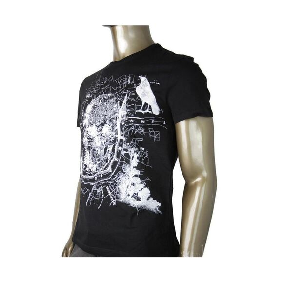 Alexander McQueen Men's Black Organic Skull Print T-Shirt (Small)